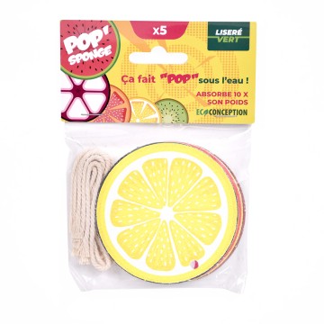 éponge compressée citron pop'sponge
