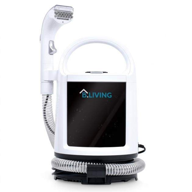 Shampouineuse compacte HYDROPOWER CLEAN nettoyant un canapé en tissu