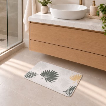 tapis de bain feuilles