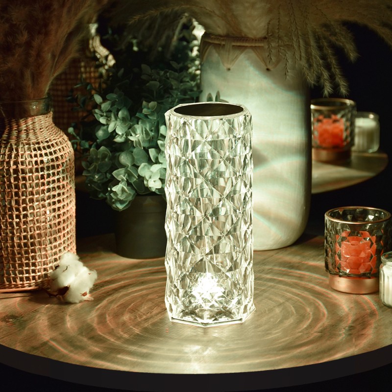 Lampe design LED tactile effet cristal CRYSTALIGHT - 15 couleurs