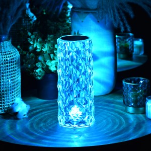 Lampe LED effet diamant bleu