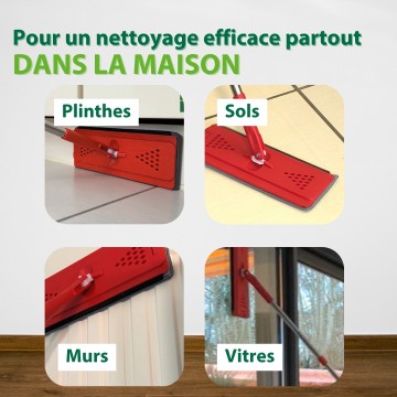 Balai nettoyant à tête pivotante multi surfaces