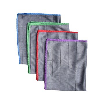 Lot de 4 chiffons en microfibre de carbone Liseré vert