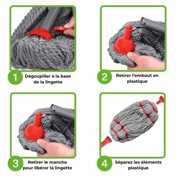 tête microfibre amovible balai Magic Twist Mop