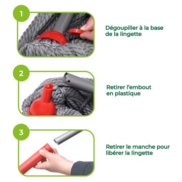 tête microfibre amovible balai Magic Twist Mop